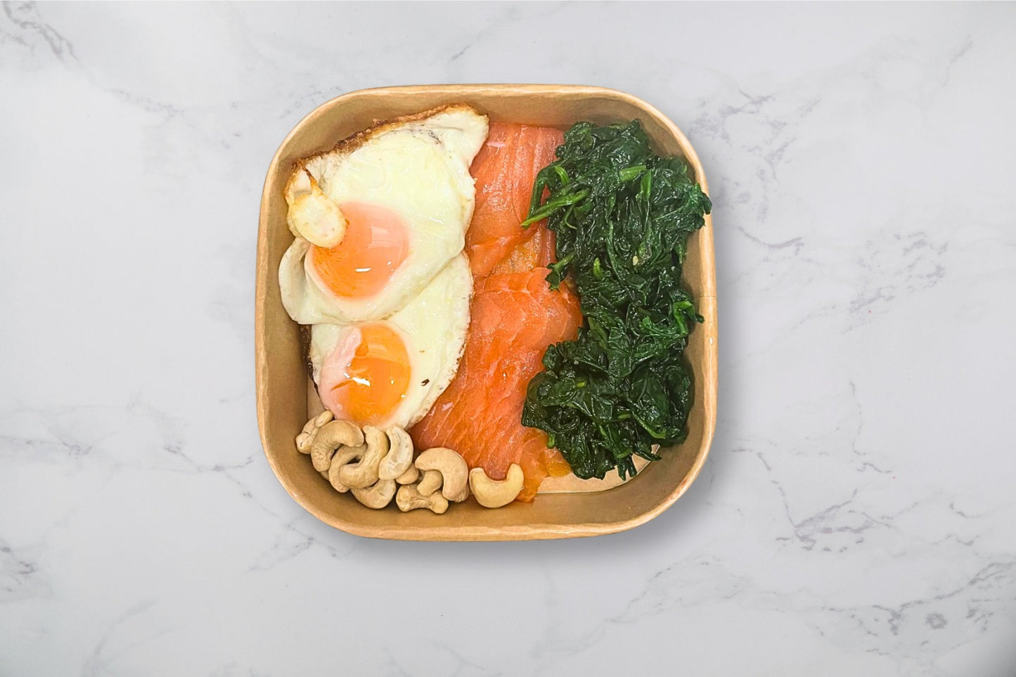 Salmon, spinach and eggs