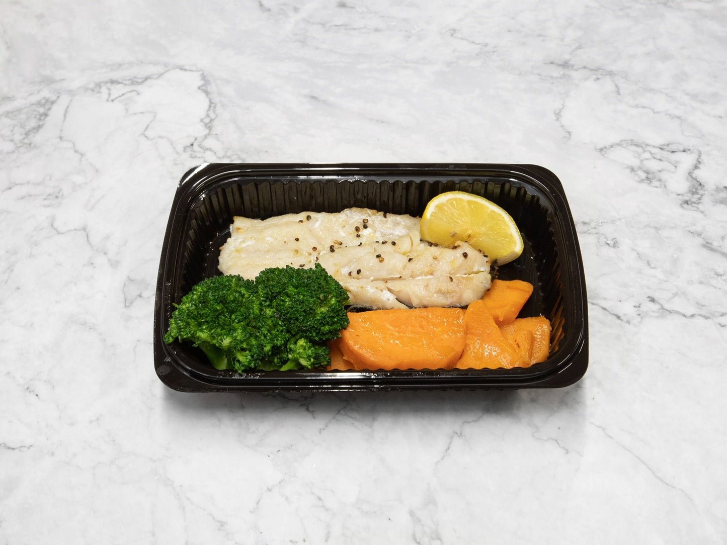 Roasted Cod, broccoli and sweet potatoes