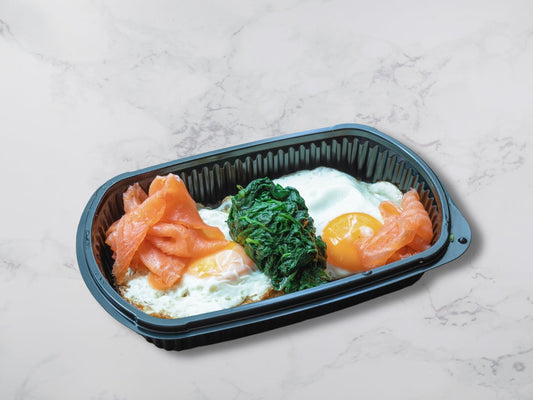 Salmon, spinach and eggs